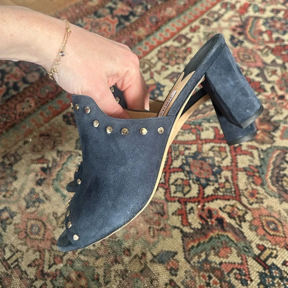 Jimmy Choo Myla Mule in Navy Suede - Picture 7 of 7